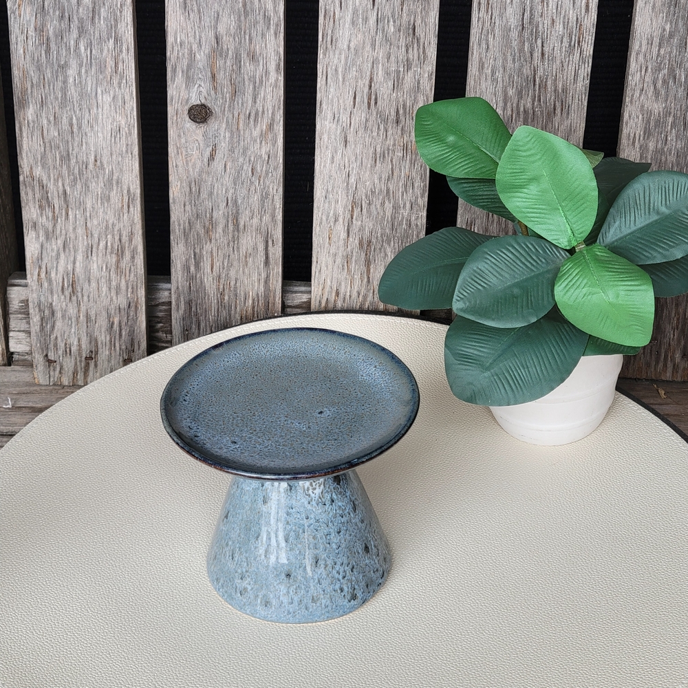 Hobby Lobby Blue Ceramic Pillar Candle Holder - Picture 3 of 6